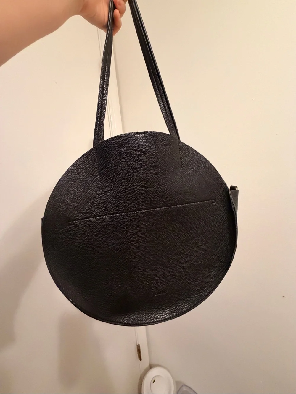 J. Crew Black Round Leather Shoulder Bag